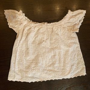 White floral crop top